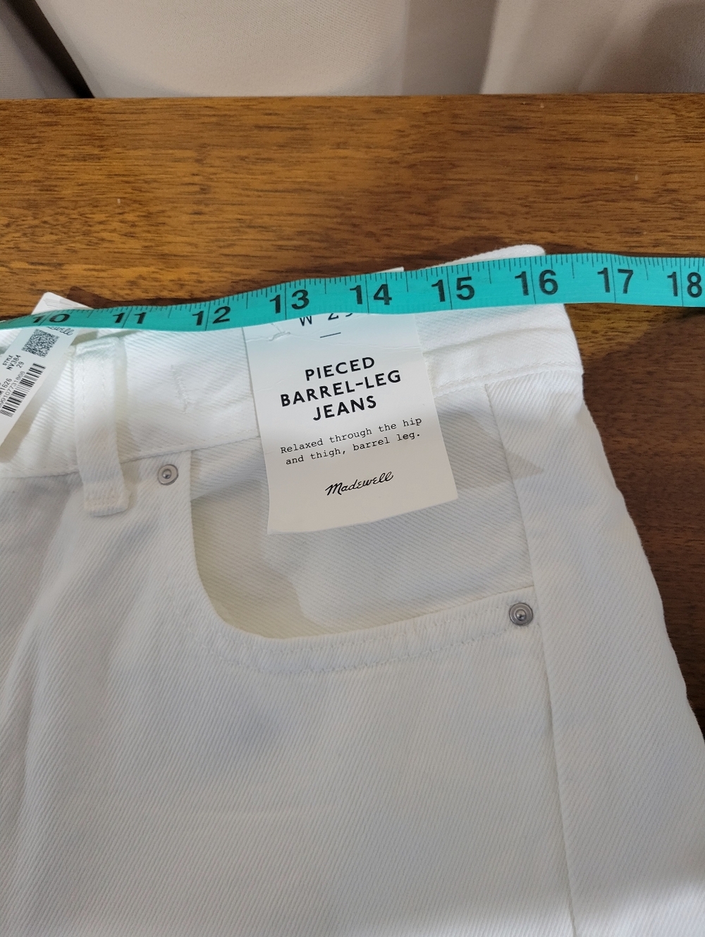 Madewell Pieced Barrel-Leg Jeans NV384 NWT Size 29 White - Picture 8 of 8